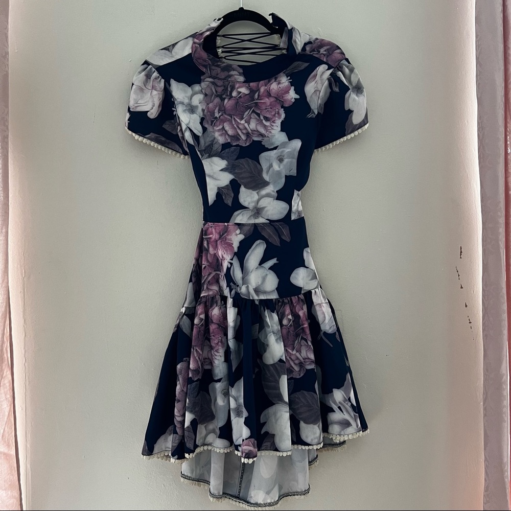 Floral Backless Dress